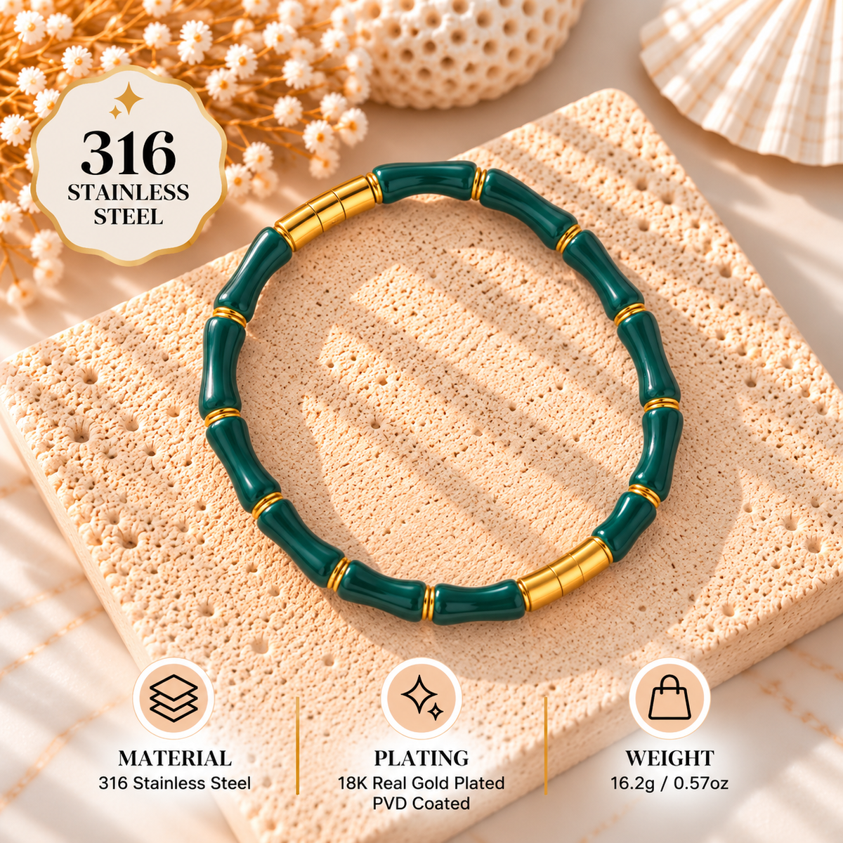 Colorful Enamel Bamboo Tube Bangle