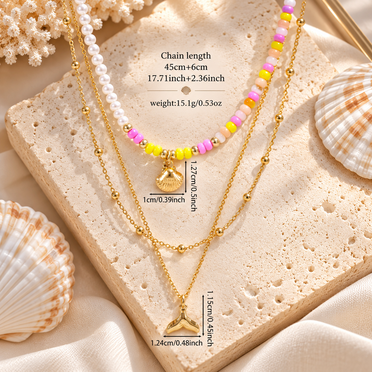Colorful Coastal Layered Necklace