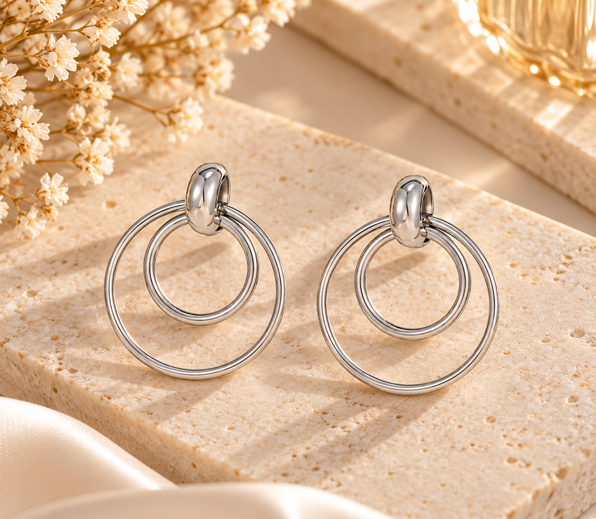 Sculpted Twist Double Hoop Earrings