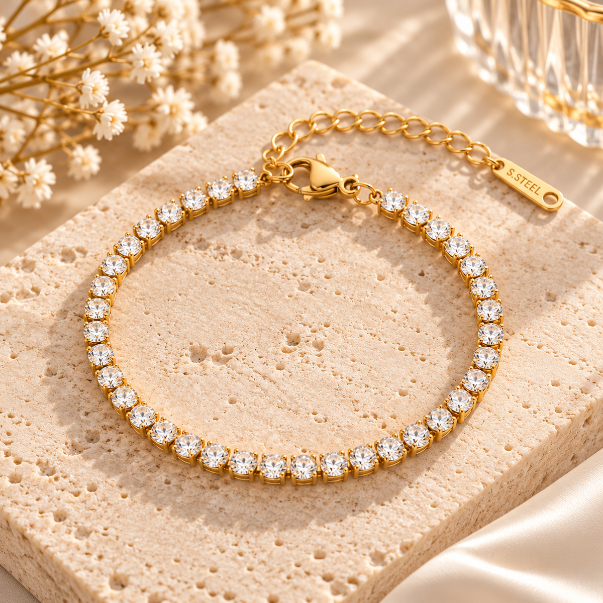 Timeless Sparkle Gold Tennis Bracelet