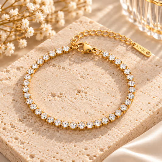 Timeless Sparkle Gold Tennis Bracelet