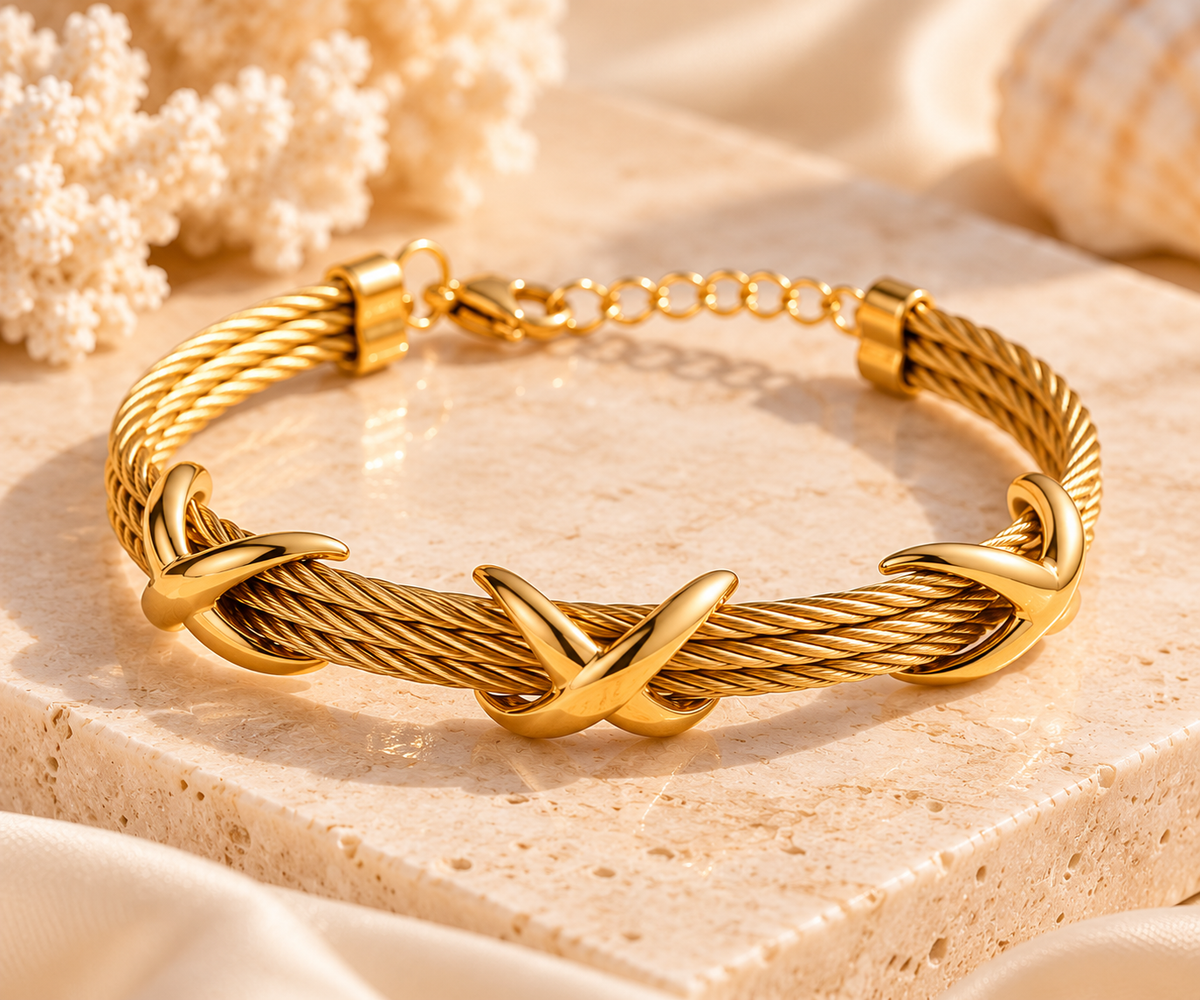 Twisted Cable Open Cuff Bracelet