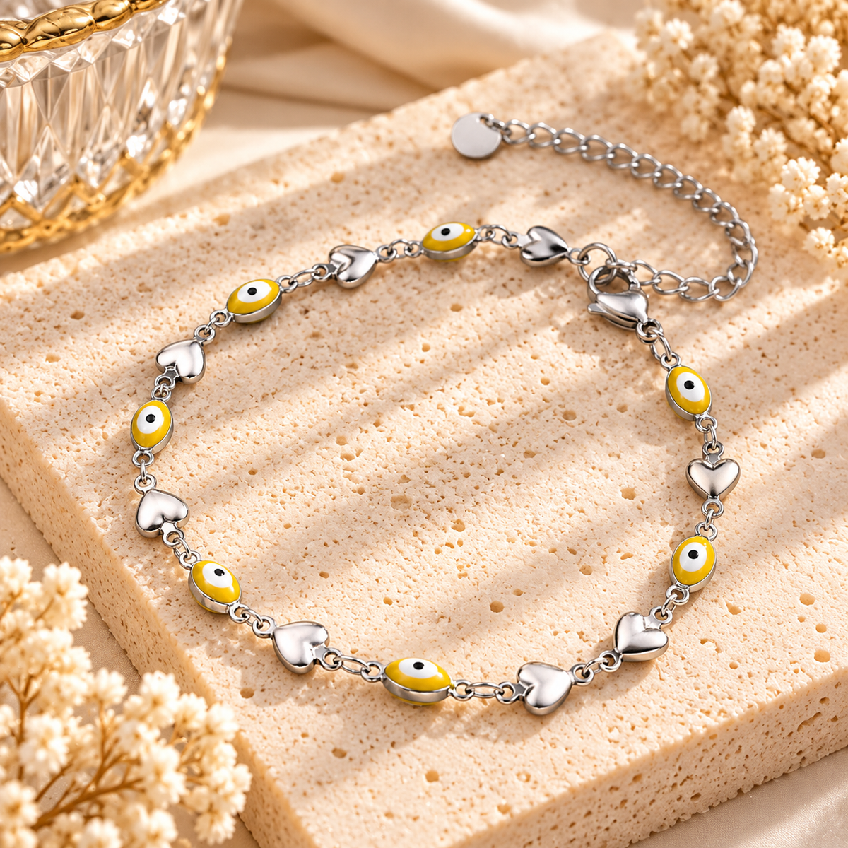 Silver Evil Eye Charm Bracelet – Choose Your Style