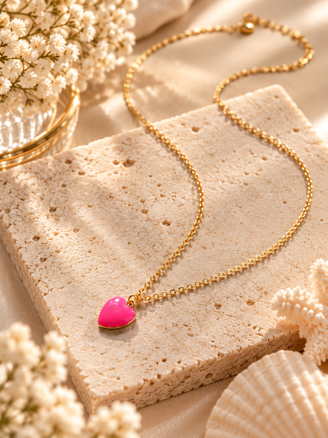 Colorful Beaded Heart Layered Necklace