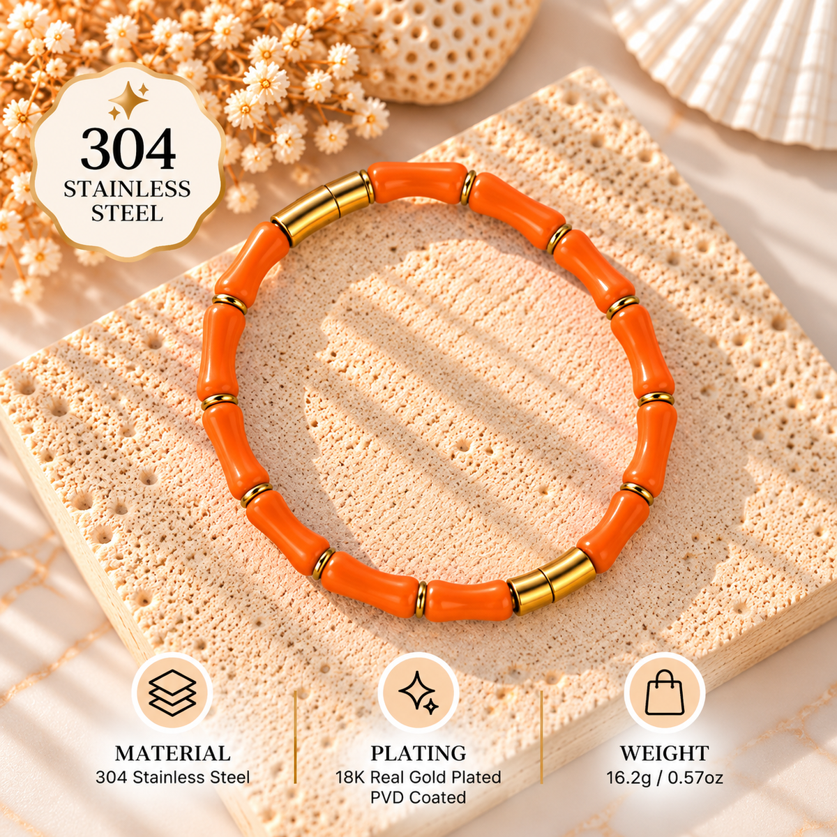 Colorful Enamel Bamboo Tube Bangle