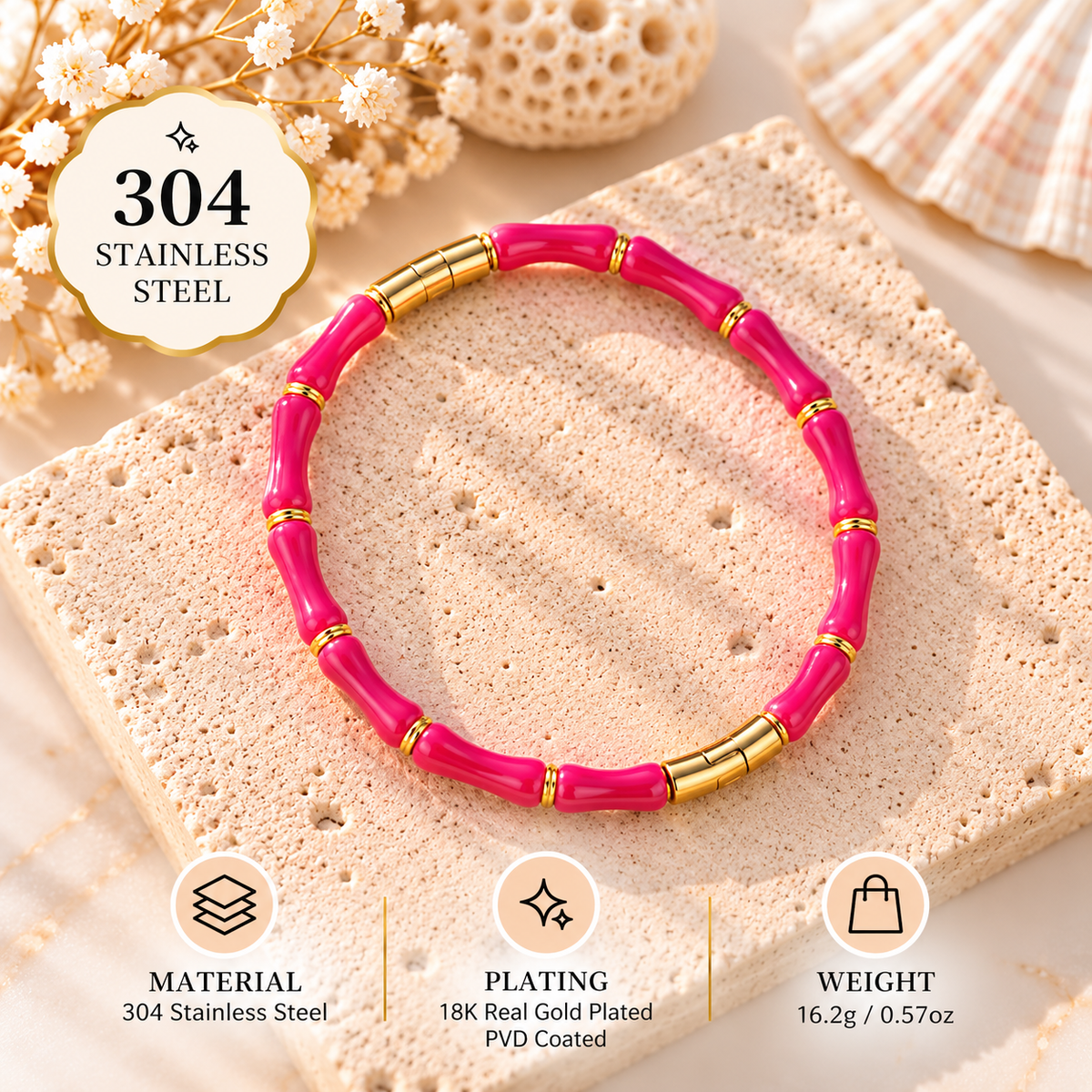 Colorful Enamel Bamboo Tube Bangle