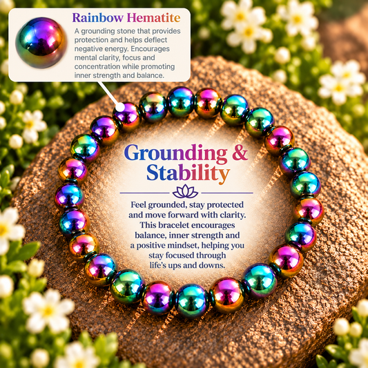 Grounding & Stability – Rainbow Hematite Bracelet