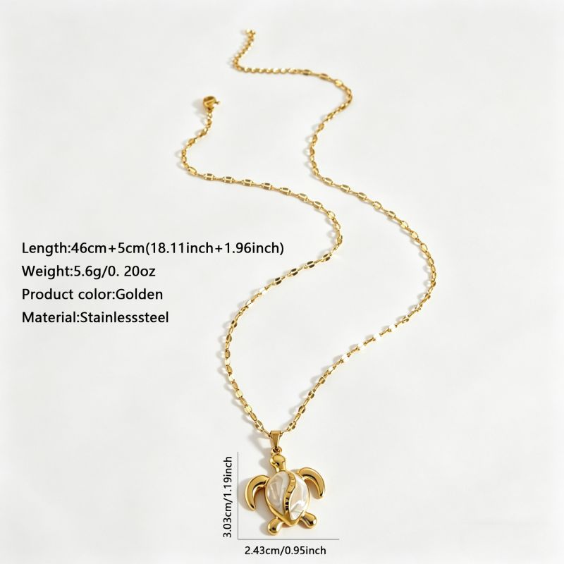 Measurements for the enamel sea turtle necklace