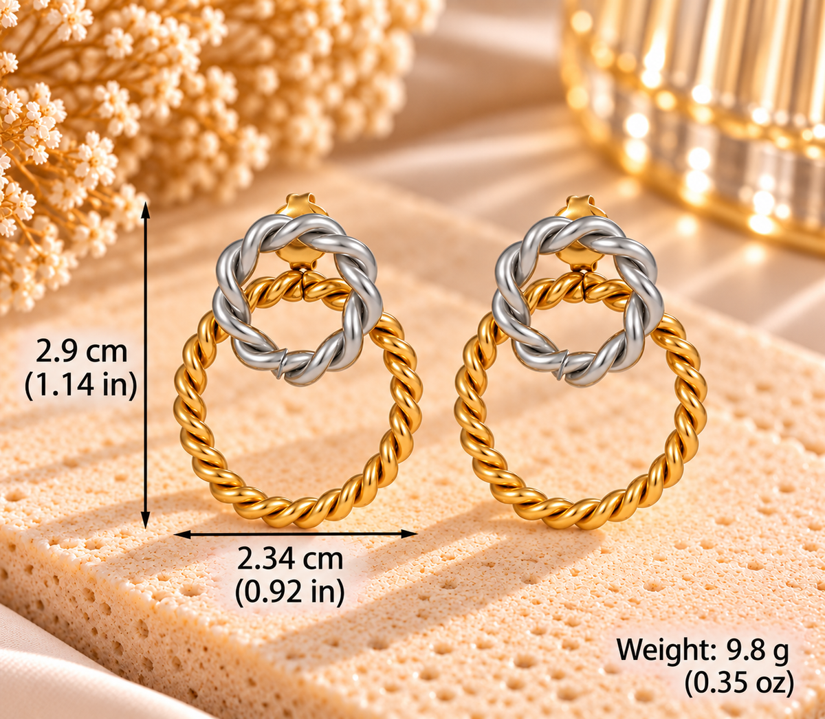 Sculpted Twist Double Hoop Earrings