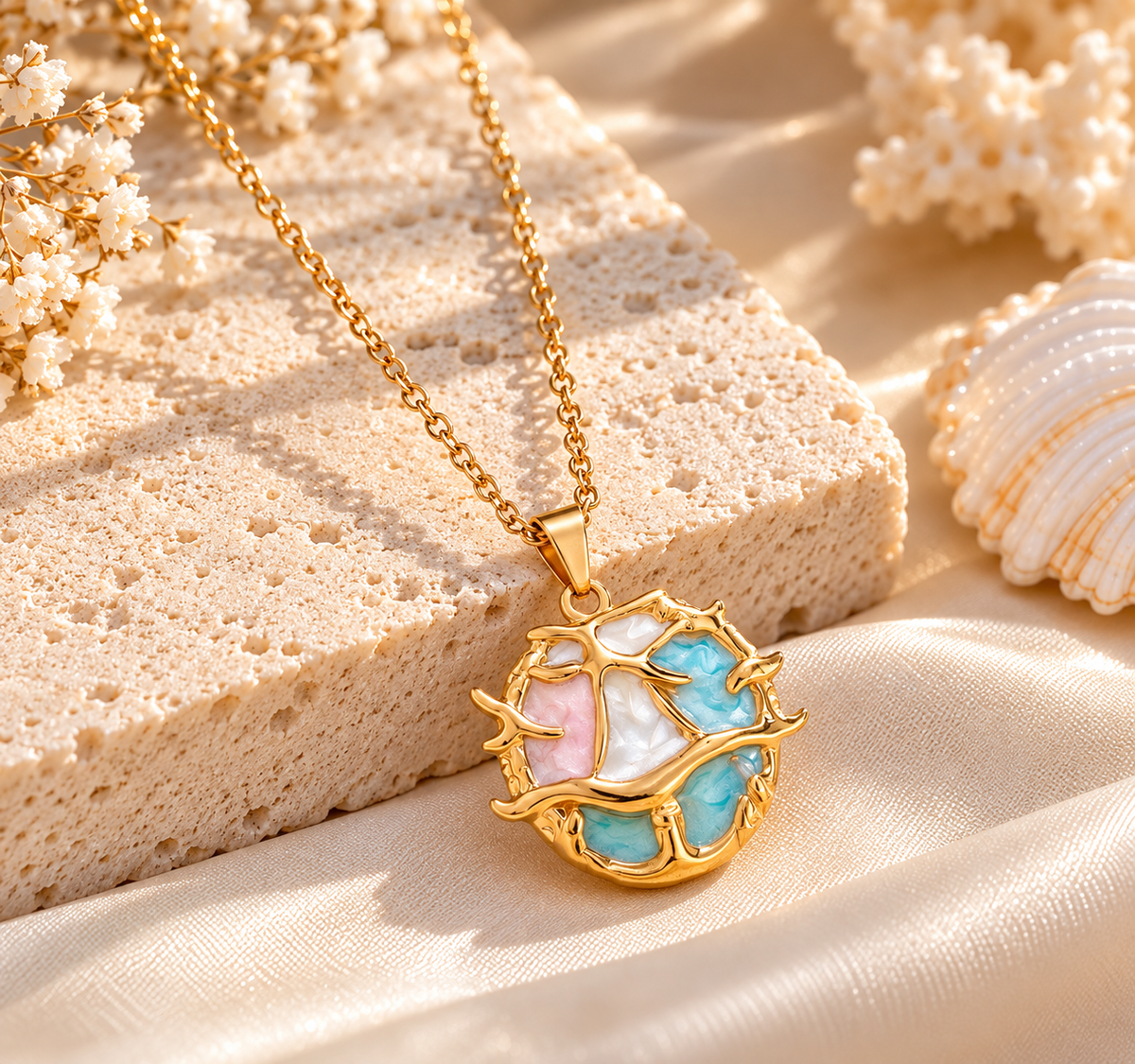 Colorful Coastal Pendant Necklace